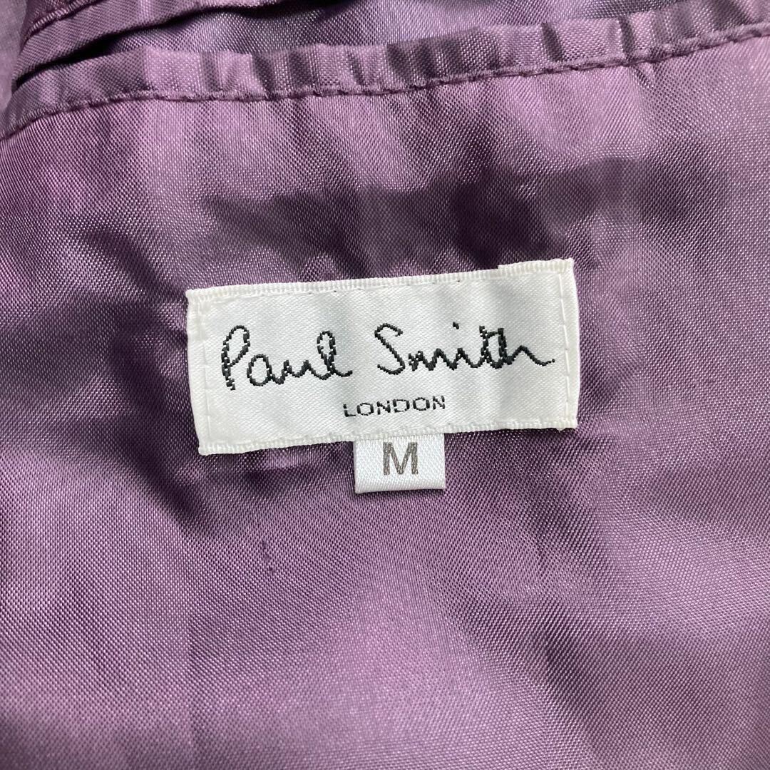 極美品 希少 Paul smith ポールスミス テーラードジャケット カウレザー 牛革 黒 ブラック 紫 パープル メンズ