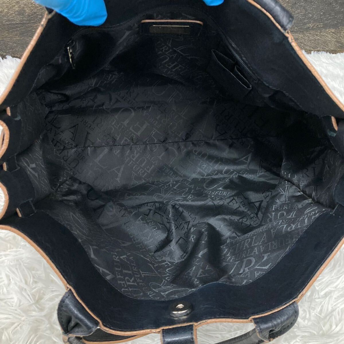  beautiful goods A4* Furla FURLA tote bag business hand leather original leather black black ba squid ramen z rare model high capacity 