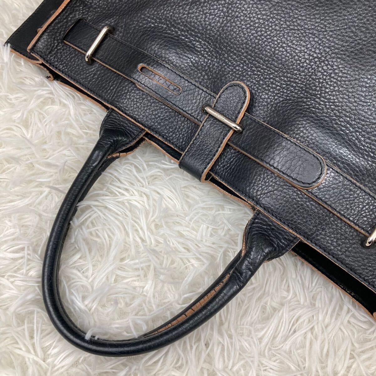  beautiful goods A4* Furla FURLA tote bag business hand leather original leather black black ba squid ramen z rare model high capacity 