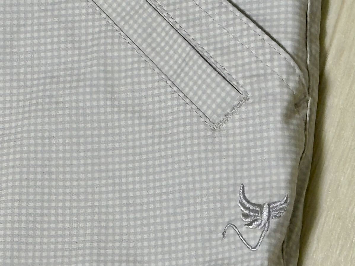  новый товар * кривошип CLUNK Golf одежда серебристый жевательная резинка в клетку дезодорация стрейч брюки / весна лето / белый / размер XXL(w87-93)/ стоимость доставки 185 иен 