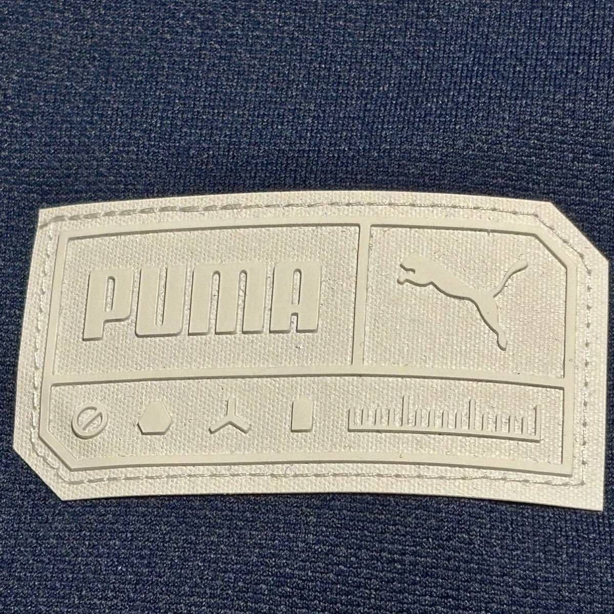 新品★プーマ ゴルフ PUMA GOLF ロゴステッカー 吸水速乾 半袖ボタンダウンシャツ/ネイビー/サイズL/送料185円_画像3