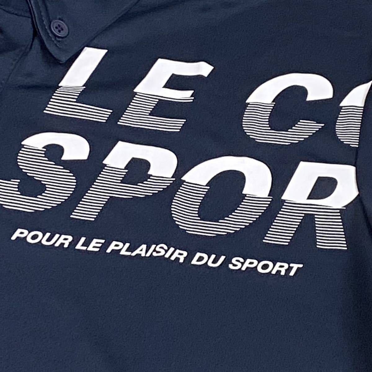  новый товар * Le Coq LE COQ SPORTIF графика дизайн логотипа . пот скорость . короткий рукав кнопка down рубашка * темно-синий * размер L* стоимость доставки 185 иен 
