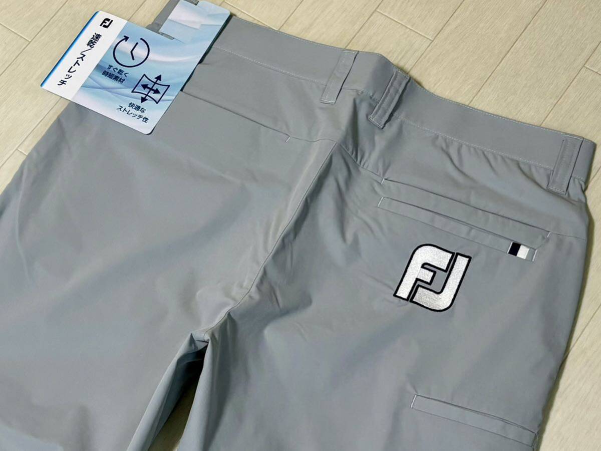 新品★FootJoy フットジョイ ビッグロゴ マルチポケット 吸汗速乾 ストレッチ テーパードパンツ/春夏/グレー/サイズL(w82-86)/送料185円の画像3