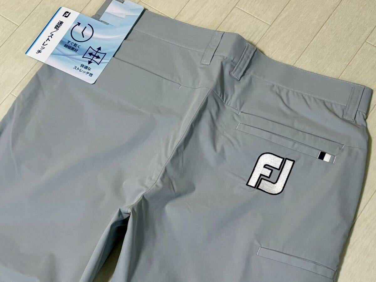 新品★FootJoy フットジョイ ビッグロゴ マルチポケット 吸汗速乾 ストレッチ テーパードパンツ/春夏/グレー/サイズXL(w86-90)/送料185円