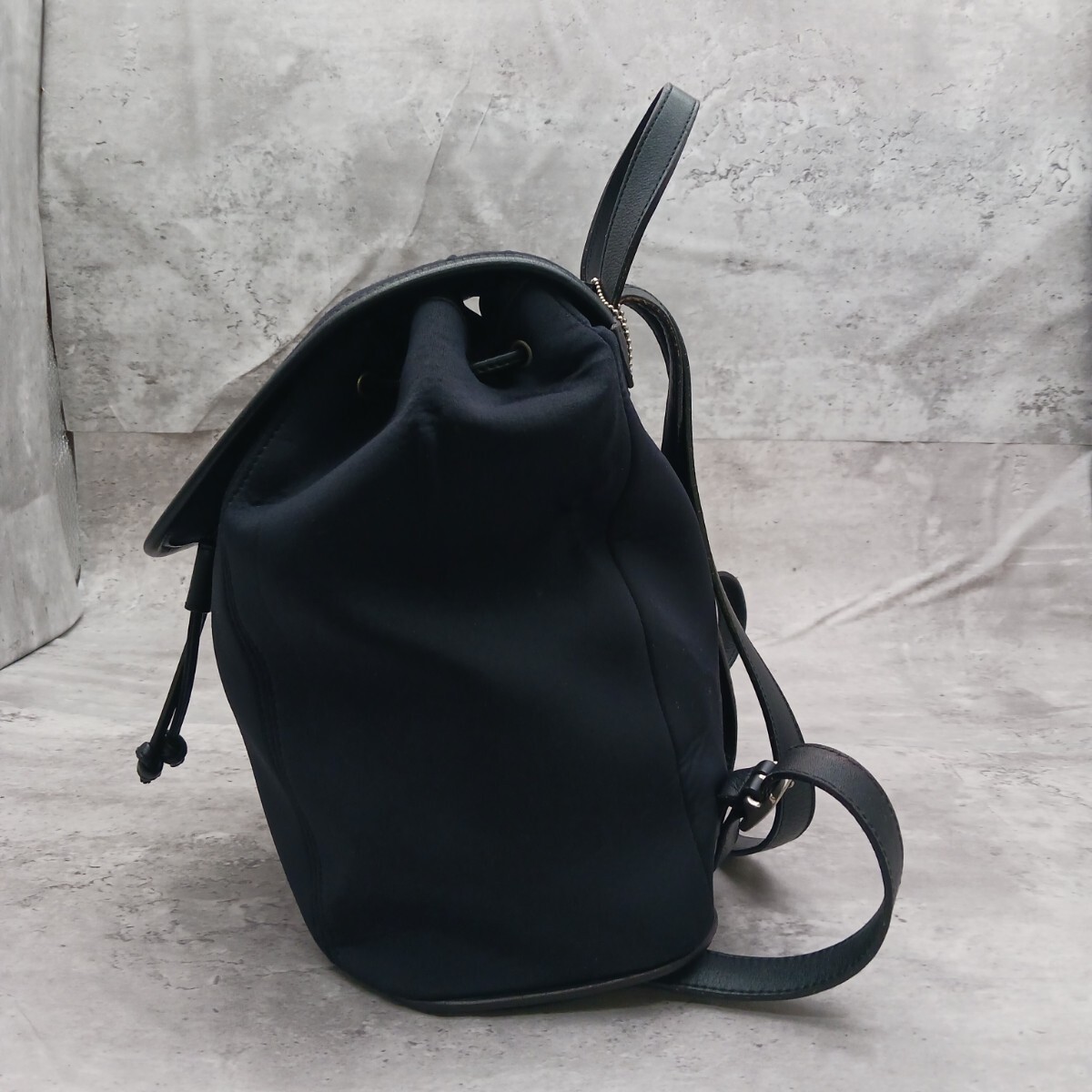  beautiful goods COACH Coach rucksack wet suit material pouch type 6205 backpack draw -stroke ring Logo plate lady's casual black 