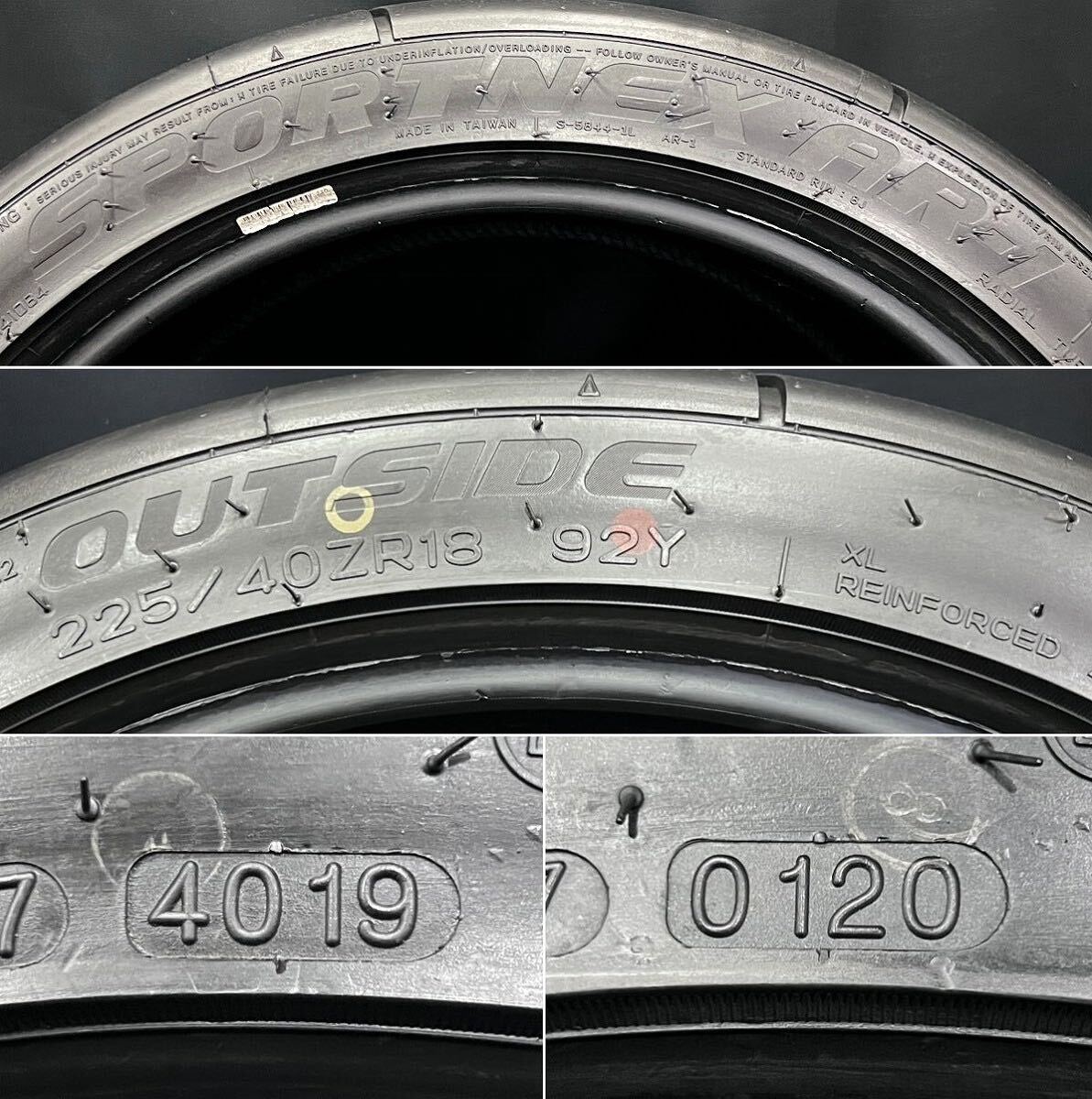 Sタイヤ★225/40R18 ナンカン SPORTNEX AR-1 2本セット №240430-S3【TREADWEAR:80】サーキット・公道両用 ハイグリップタイヤ_画像7