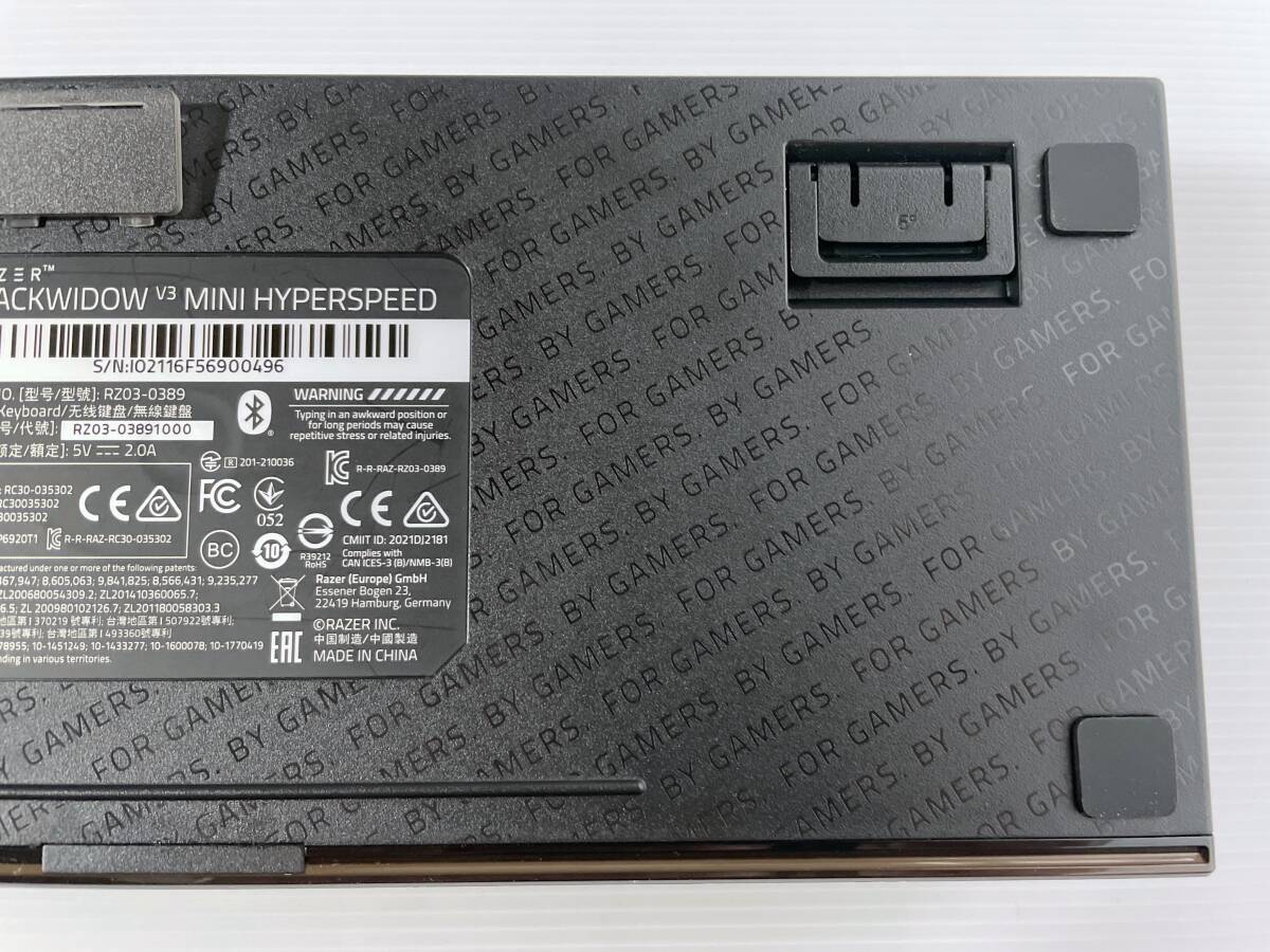 ジャンク・送料込■Razer 65％ゲーミングキーボード BlackWidow V3 Mini HyperSpeed JP 黄色軸 日本語配列 RGBライト レイザー■BO-08_画像5