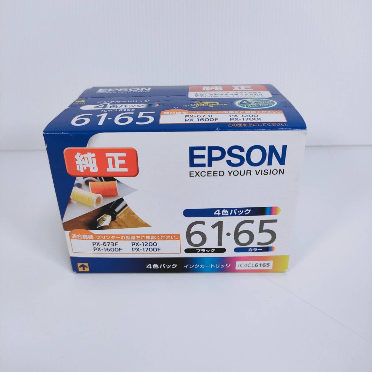 【未使用 未開封】EPSON エプソン 純正 インクカートリッジ 61 65 4色パック IC4CL6165 PX-673F PX-1200 PX-1600F PX-1700F 期限201811 _画像2