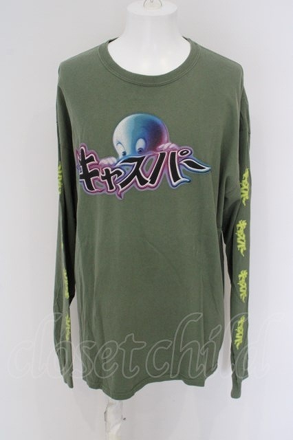 LAND by MILKBOY / キャスパー LOGO L/S TEE グリーン O-24-03-26-074-MB-TO-OW-OS_画像1