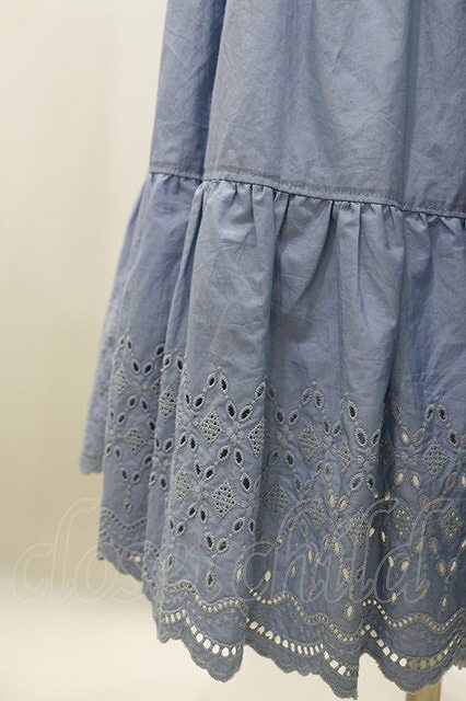 Jane Marple Dans Le Saｌon / Typewriter lace tiered dress ブルー H-24-04-24-031-JM-OP-KB-ZH_画像4