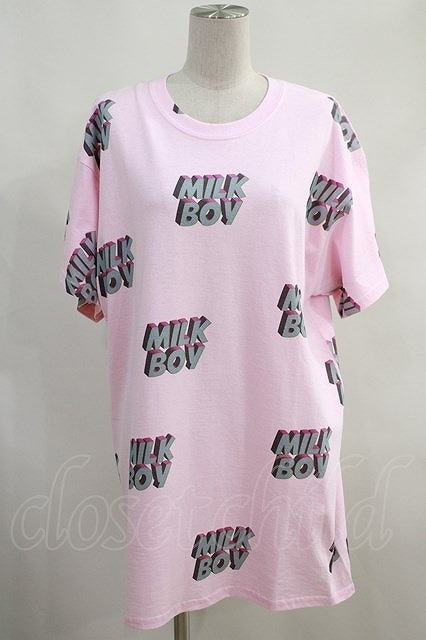 MILKBOY / CARTOON LOGO Tシャツ ピンク H-24-04-25-058-MB-TO-KB-ZH_画像1