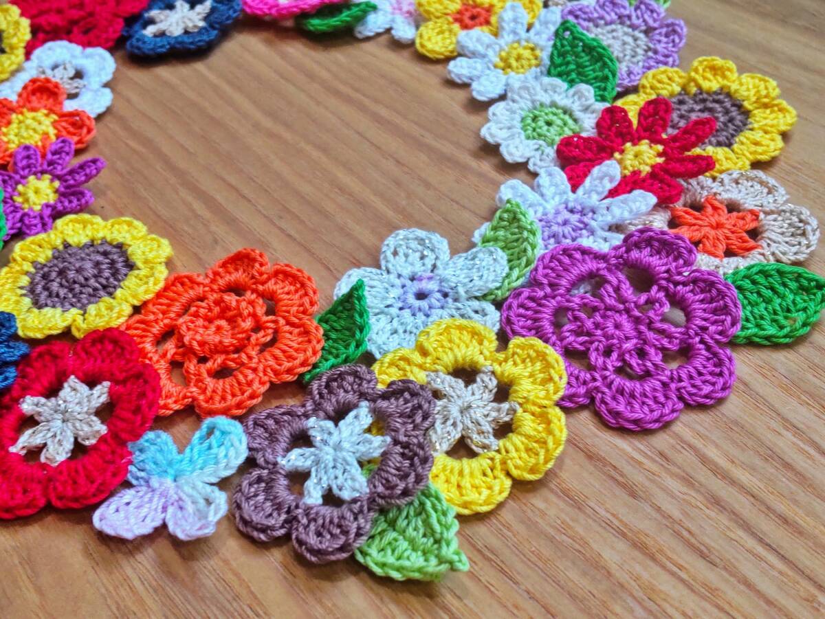 レース編みお花のモチーフ♪ お花 ひまわり（平ら） いっぱい  ハンドメイドの画像4
