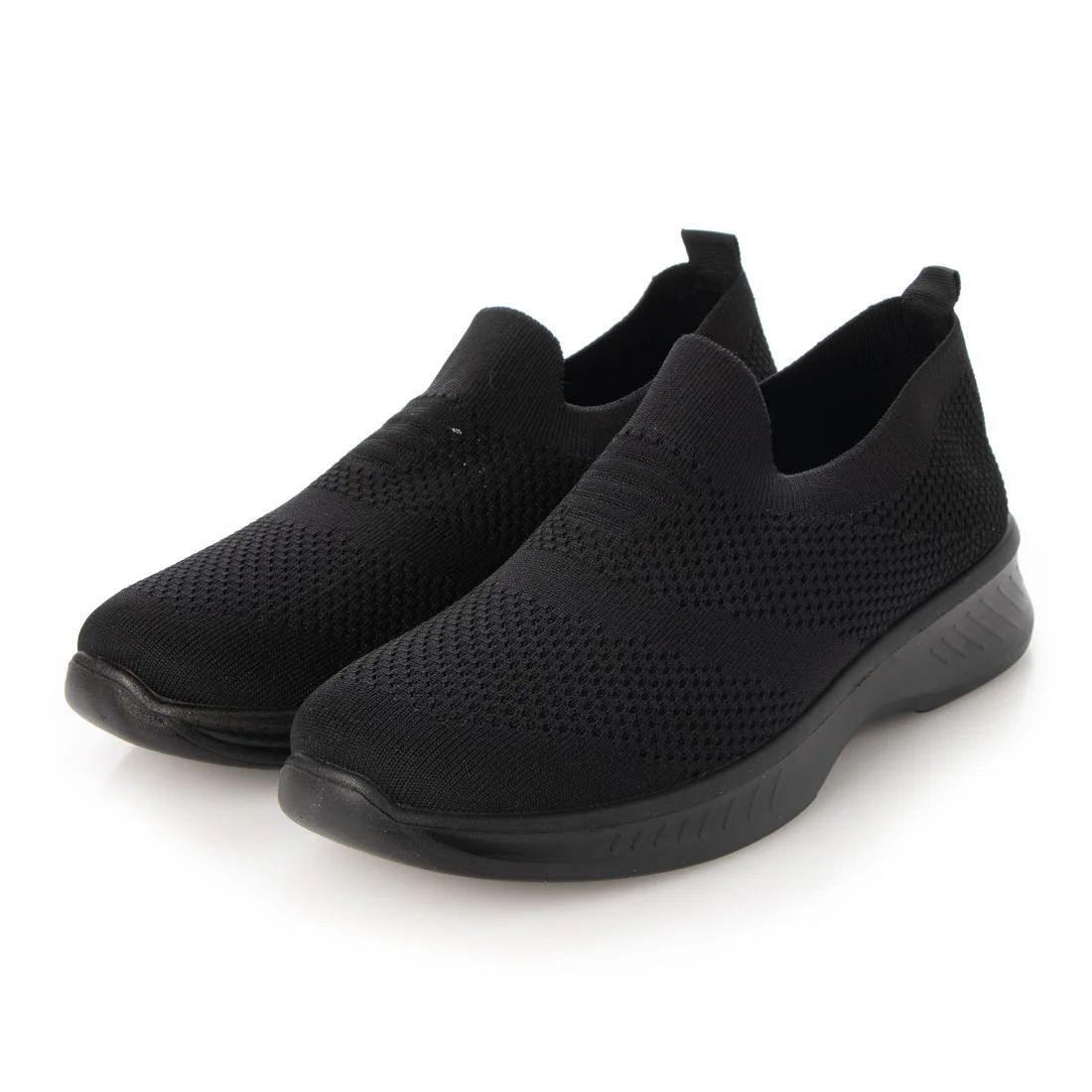  fly knitted sneakers slip-on shoes sneakers new goods [22537-BLK-245]24.5cm walk interior put on footwear 