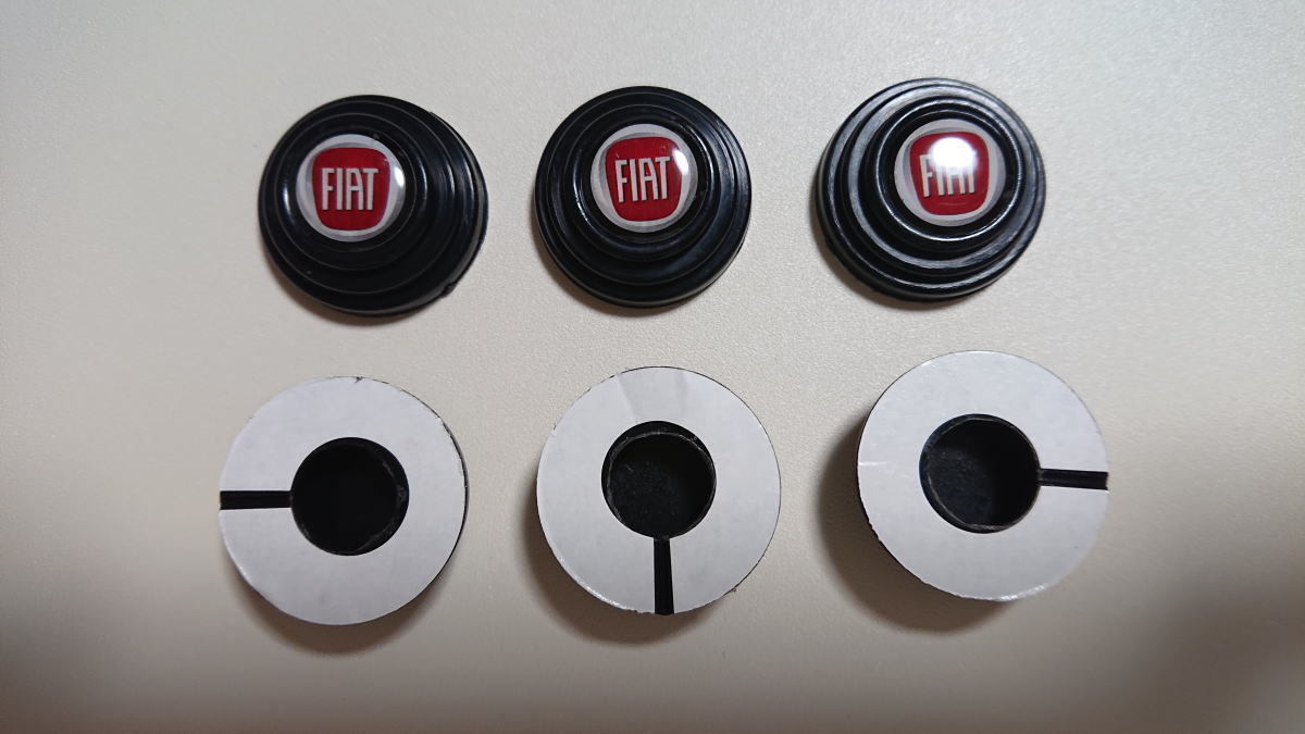 フィアット Fiat 現行ロゴタイプ ドア・ハッチ・エンジンルーム等 ビビリ・きしみ音低減 クッションゴム 6個セット