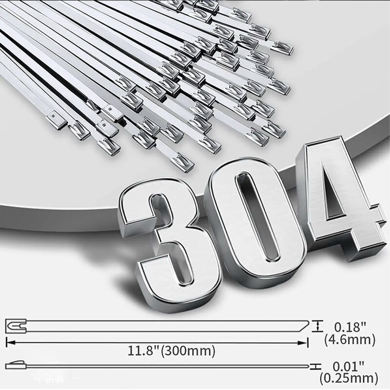  нержавеющая сталь стяжка кабельная стяжка SUS304 металл частота in shu блокировка 4.6 x 300 x 0.25 mm выпускной коллектор Vantage форель la-. меры высокая прочность 