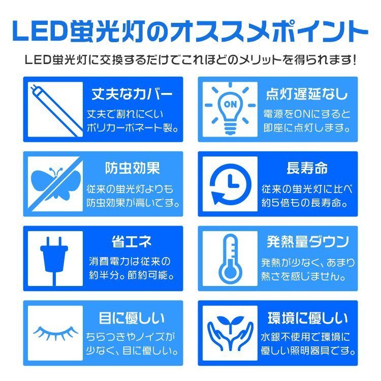 【25本セット】直管 LED蛍光灯 40W形 120cm 工事不要 グロー式 高輝度SMD 照明 蛍光灯 LEDライト 昼光色 明るい 店舗 事務所_画像3