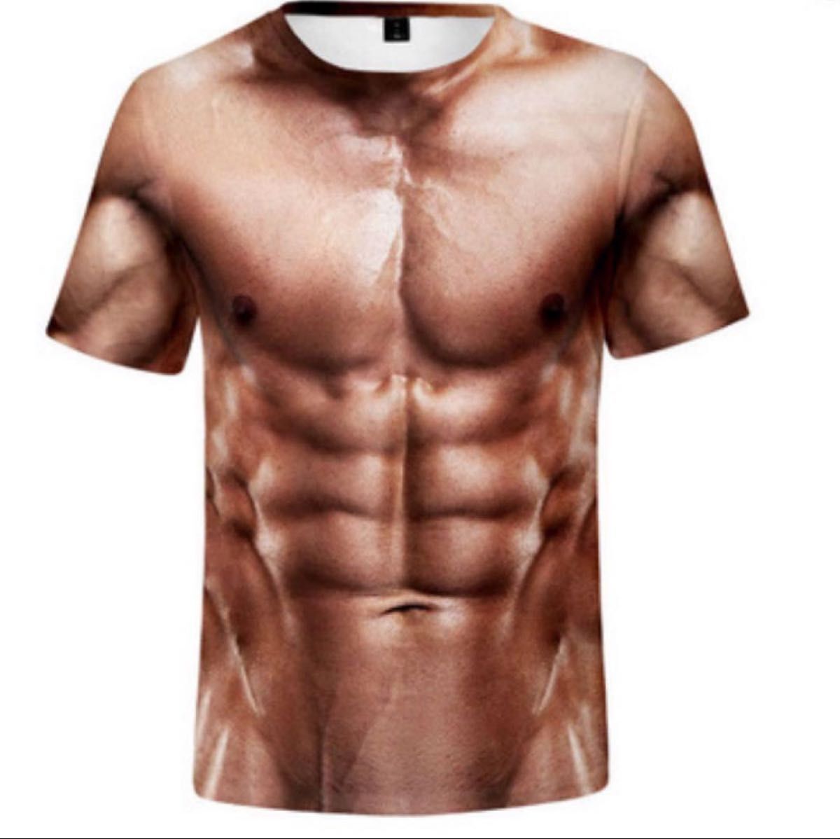 Tシャツ　日焼け　筋肉　3DTシャツ バラエティーグッズ コスプレ Mサイズ 衣装 日焼け_画像9