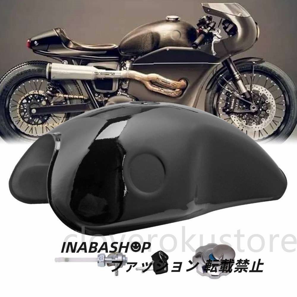 レトロ黒 10L 2.6 ギャル燃料ガスタンクカフェレーサーヴィンテージオイルタンク用ホンダ 750 CB400 XJR400 ベネリモハーベ_画像1