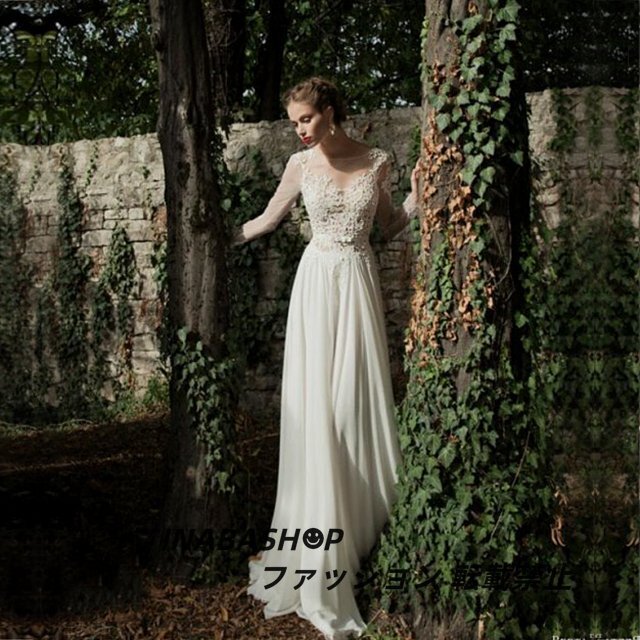 [ slender line ] wedding dress wedding dress party dress . series dress sleeve attaching race embroidery fastener type white 