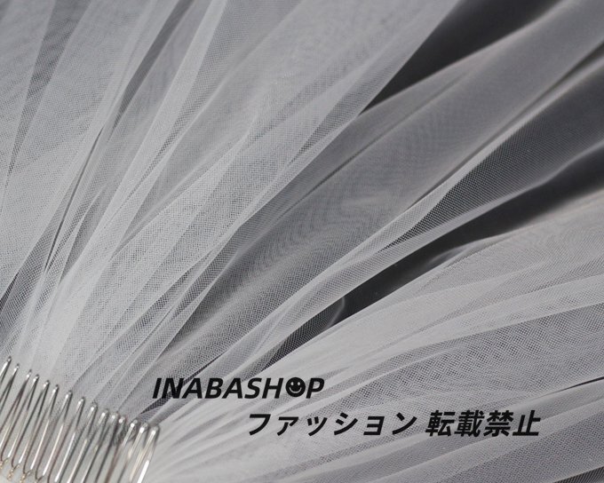 【ミドルベール】ベール ２層 金属コーム付き ベールUP儀式OK ショートベール ミドル Wedding Veil ウェディング ウエディングベール_画像9