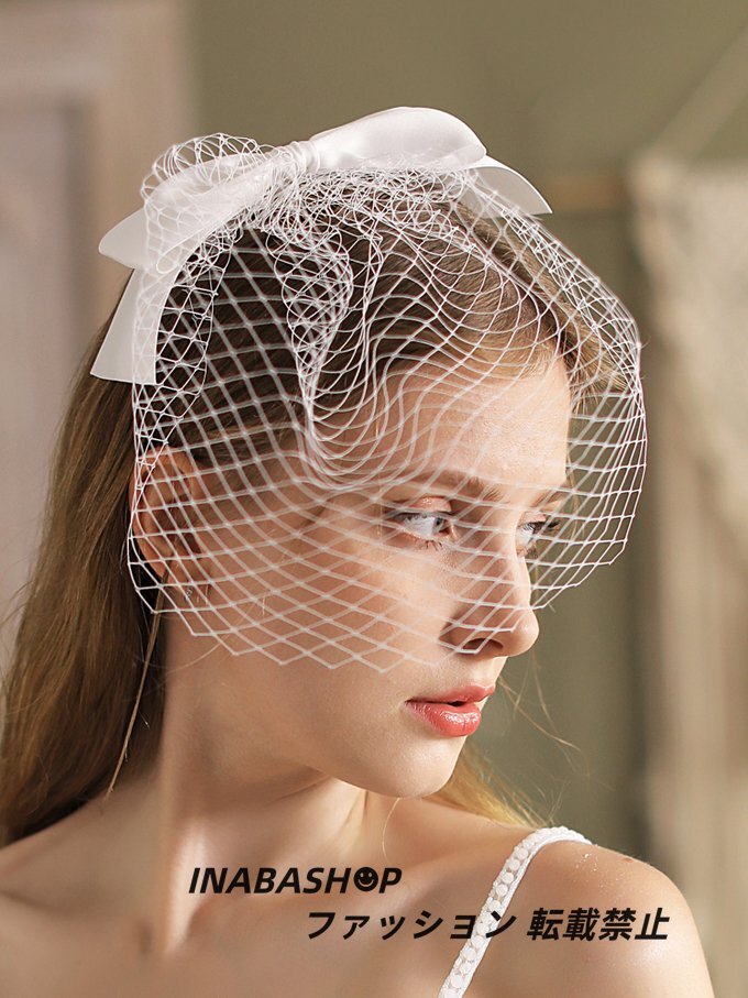 ( Mini veil * hair ornament ) wedding veil wedding veil Short Wedding Veil metal comb attaching hair corsage race design veil 