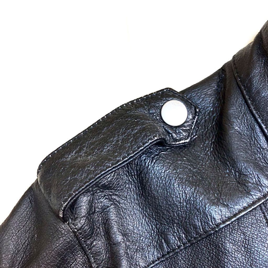 【本革】Mangrove レザージャケット ライダース 豚革 ブラック 男性用 メンズ Lサイズ N-111_画像5