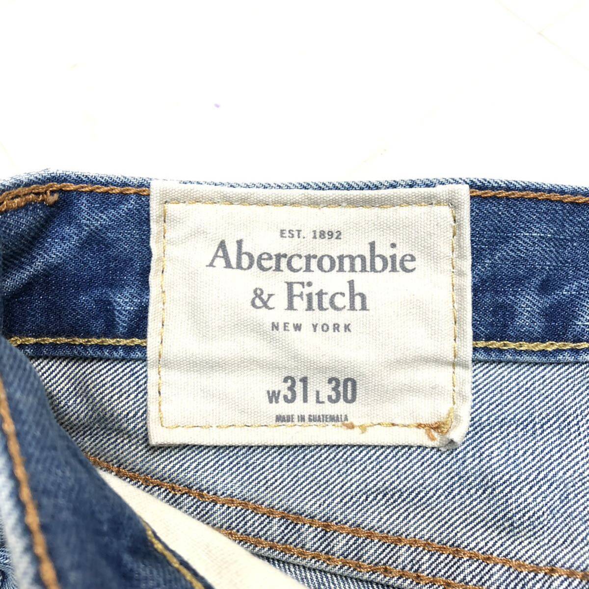 【人気】Abercrombie&Fitch アバクロ スキニージーンズ デニムパンツ 男性用 メンズ 31インチ ユーズド加工 N-63_画像7