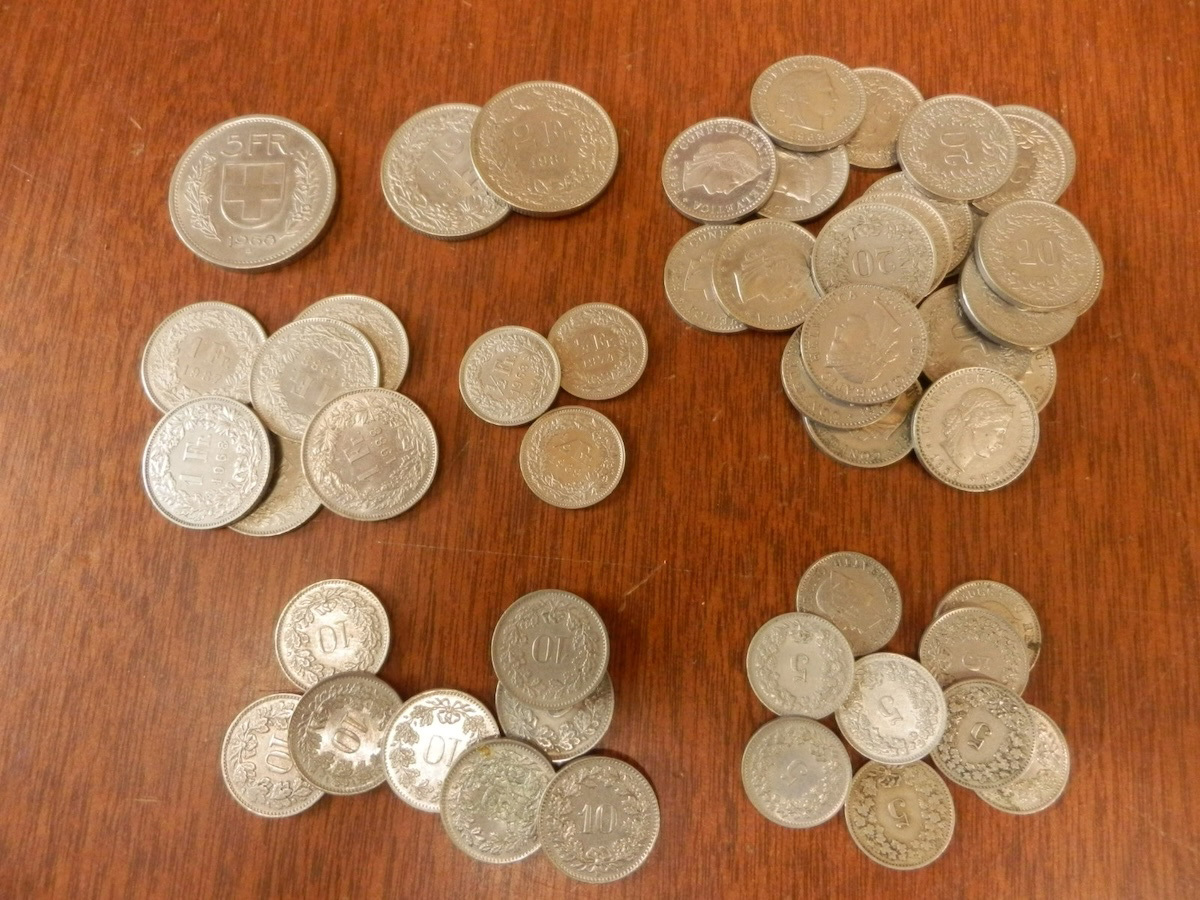 貨幣 硬貨 海外古銭 20 / スイス フラン ラッペン CONFOEDERATIO HELVETICA 重量:198.2g まとめて大量setの画像1