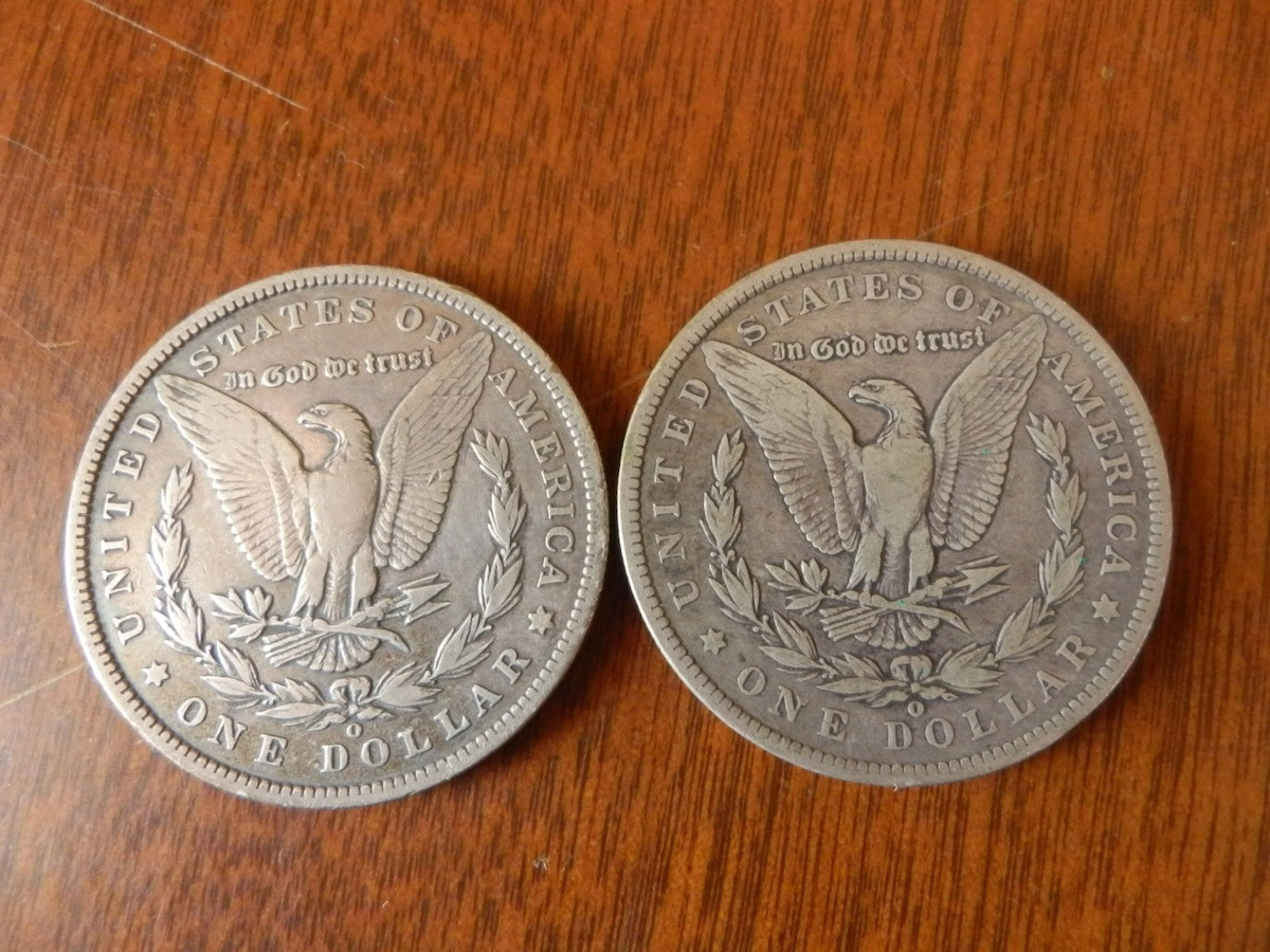 貨幣 硬貨 海外古銭 23 / 銀貨 アメリカ合衆国 1ドル モルガン モーガン・ダラー 1887(37.8mm) 1889(37.7mm) 各重量26.3g まとめて2枚setの画像3
