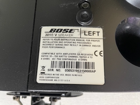 BOSE pair speaker operation verification ending 301V hanging lowering metal fittings attaching sound equipment audio music rare rare Bose black set 2 piece 