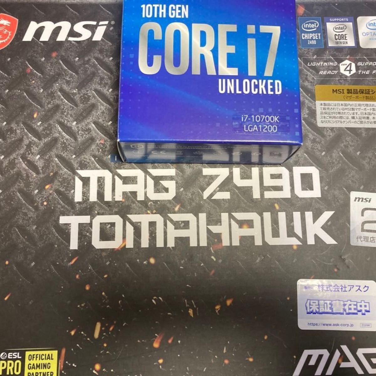 i7 10700k msi z490 tomahawk　メモリ16GBセット