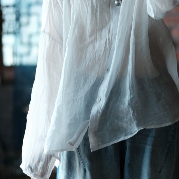 lgn 2039 ホワイト チュニック アンティーク風 洋服ミックス ロマンファッション ポップ ゆったり 麻100％ リネン 日焼け止め_画像7
