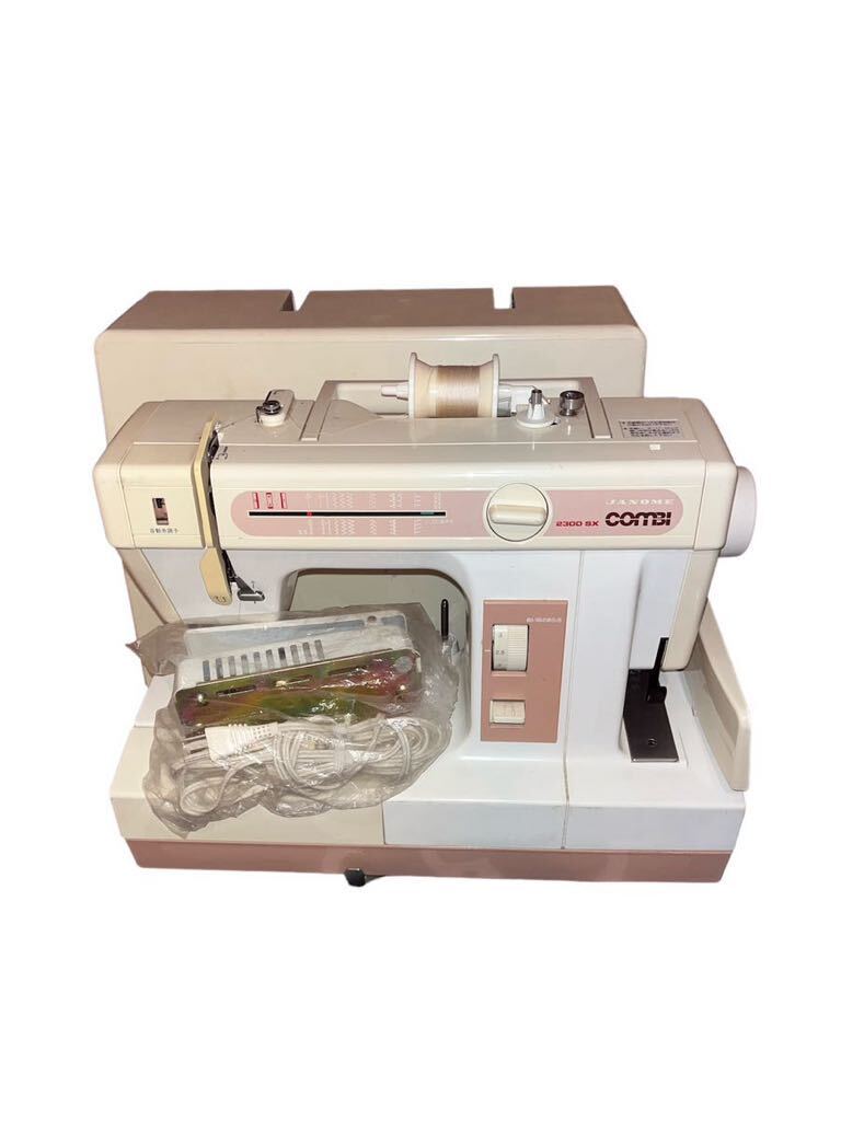 【1円スタート】JANOME COMBI 2300 SX ジャノメ ロックミシン フットペダル ハンドクラフト 手工芸 趣味 裁縫 の画像1