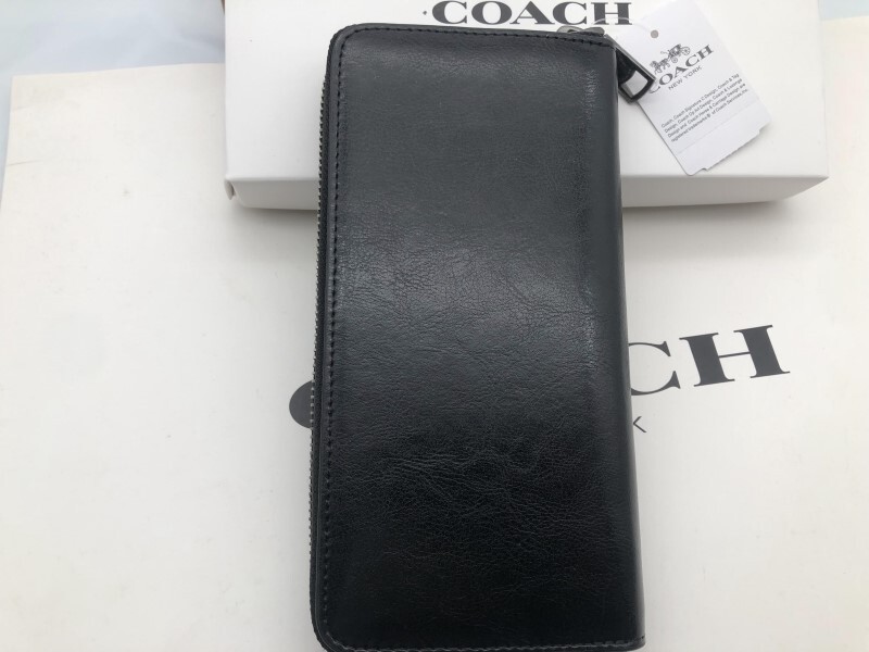 コーチ COACH 長財布 財布 ブラック ×ブルー スポーツ カーフ レザー 新品 未使用 贈り物L75209 r157