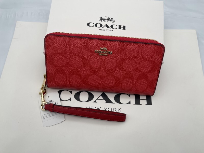 コーチ COACH 長財布 財布 シグネチャー アコーディオンラウンドジップウォレット新品 未使用 贈り物k332 C4452_画像3