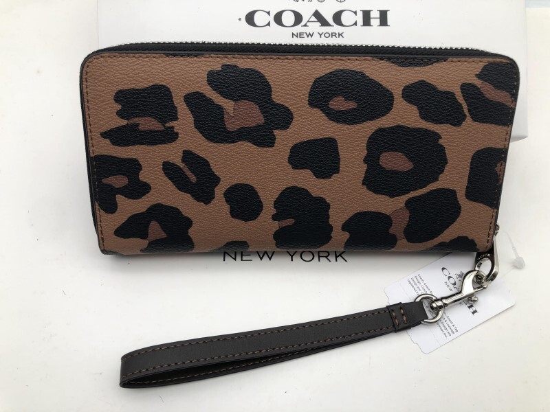 コーチ COACH 長財布 財布 アラウンドファスナー メンズ レディヒョウ 豹 ブラウン ストラップ 新品 未使用 贈り物c017 CC865_画像4