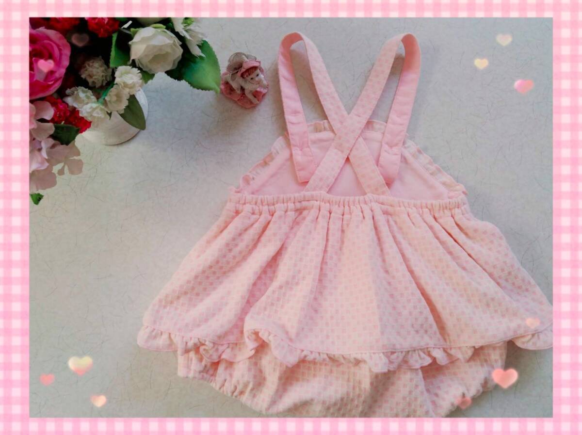 ミキハウス 女の子用 スカート付きロンパース FREEサイズ 6ヶ月〜２歳（70～90㎝前後）の画像5