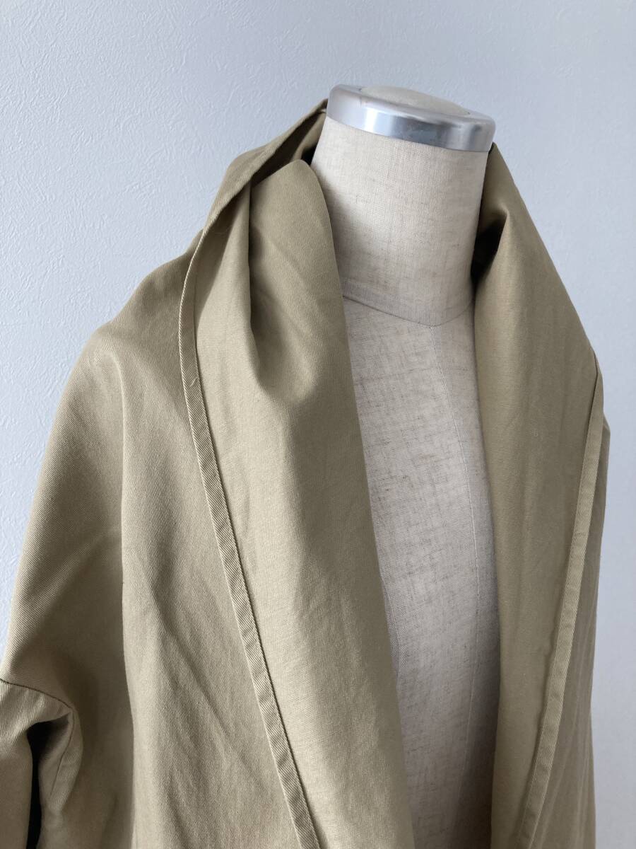 [mizuiro ind| light blue India ]dore-p long cardigan * jacket 619* cotton | khaki * Camel *Mother\'s Industry