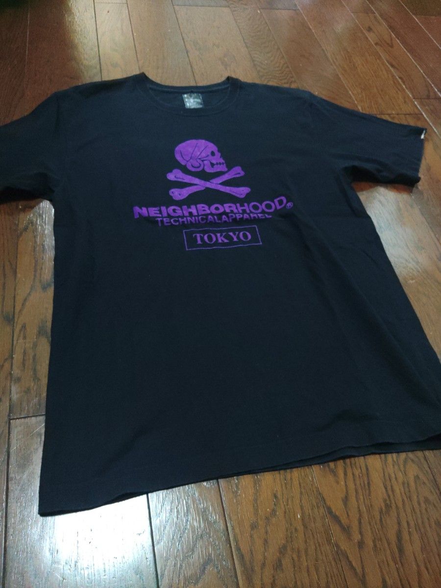NEIGHBORHOOD　challenger Supreme Tシャツ　3　L　黒　紫　ドクロ　スカル