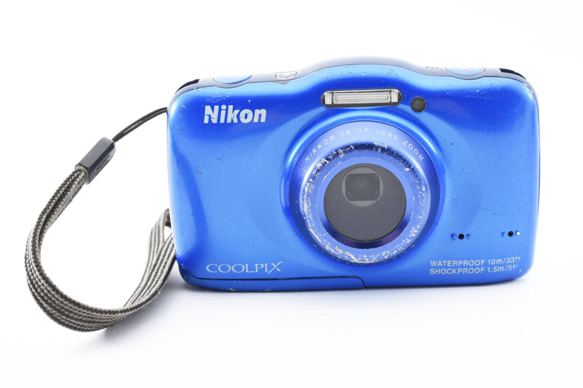 ★動作OK★ Nikon COOLPIX S32 ブルー　コンパクトデジタルカメラ ニコン クールピックス #0382_画像1