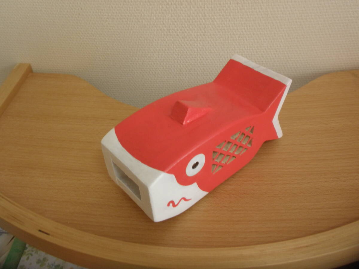 [ original work ] handmade wooden toy ~....koi( bell entering ) work No.885