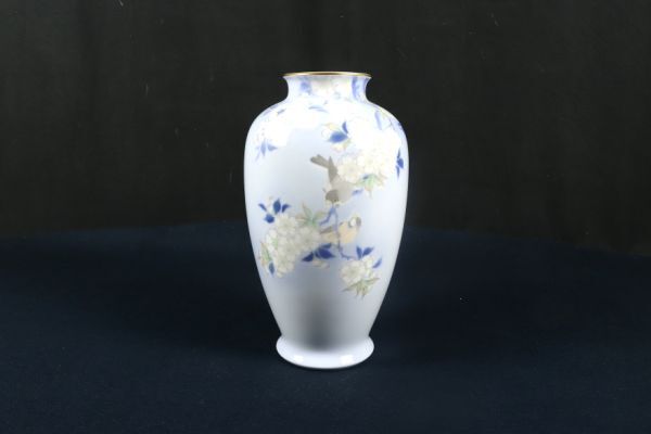 5307■ 深川製磁 花瓶 花鳥図 宮内庁御用達 花器 茶道具の画像2
