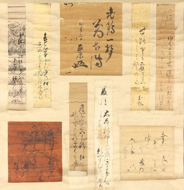 5229■【摸写】徳川家康他 書 短冊 和歌 肉筆 将軍 江戸時代 掛軸の画像3