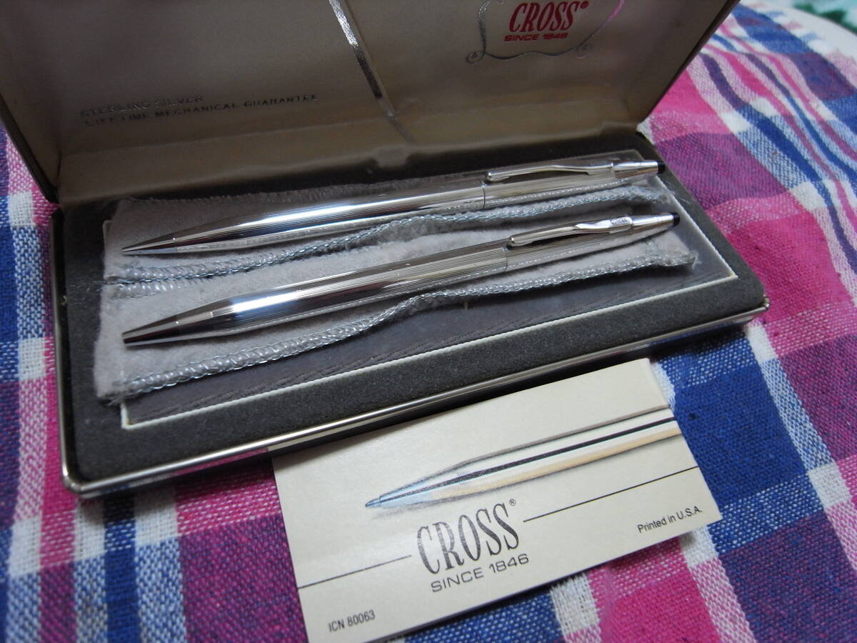 U.S.A製 CROSS/クロス ボールペン&シャープペンシル STERLING SILVER/スターリングシルバー銀製 セットの画像1