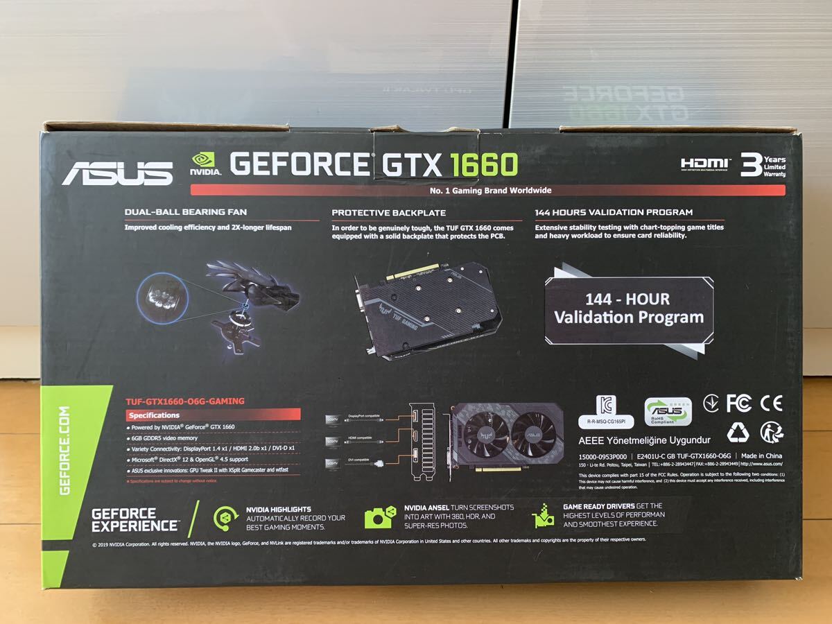 【送料無料】ASUS TUF Gaming GEFORCE GTX 1660 OC 6G 箱付き Dual-Ball 自作PC ゲーミングPC_画像2