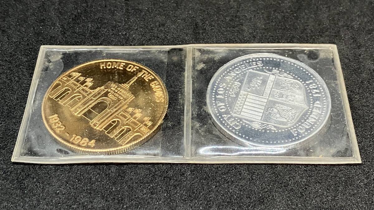 アメリカ 記念硬貨セット 2枚 ロサンゼルスメモリアルコロシアム 1932-1984の画像2