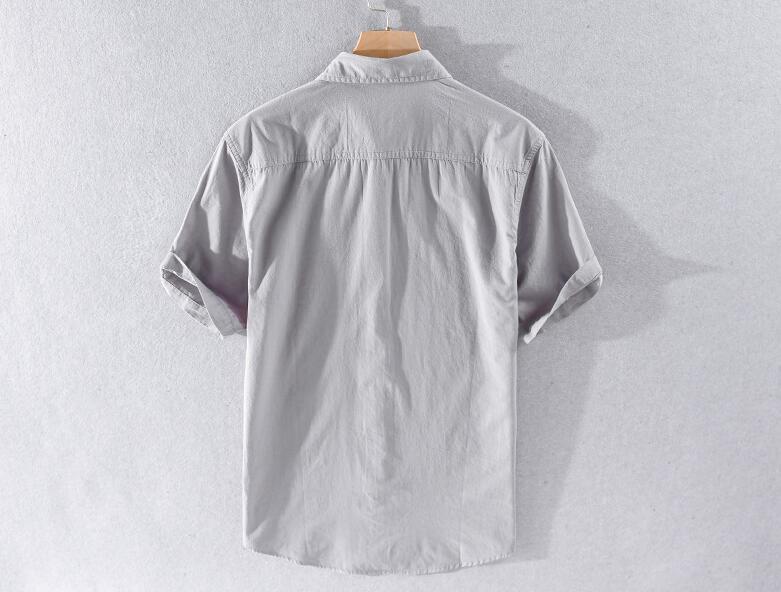 新入荷 半袖シャツ　夏服　カジュアルシャツ　サマーシャツ　コットンシャツ　トップス ダークグレー　L_画像9