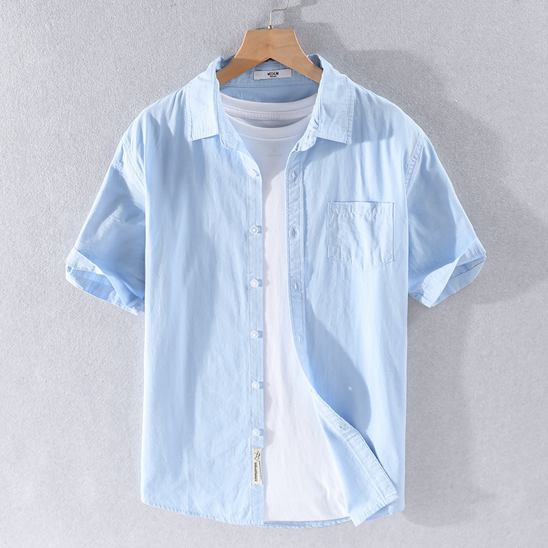 新入荷 半袖シャツ　夏服　カジュアルシャツ　サマーシャツ　コットンシャツ　トップス ダークグレー　L_画像3