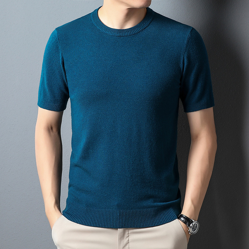 新入荷 お色選択可 サマーセーター ニットTシャツ 半袖ニット メンズ サマーニット トップス カットソー カジュアル M-3XL_画像1