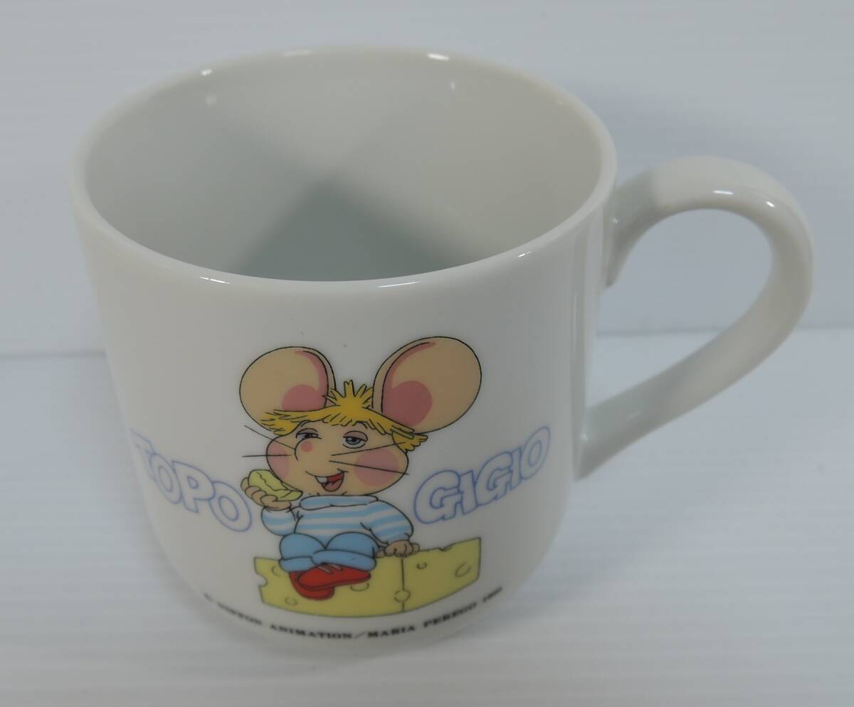 *01S Showa Retro # Topo Gigio mug ceramics made #MARIA PEREGO 1988/ Japan animation /TOPO GIGIO